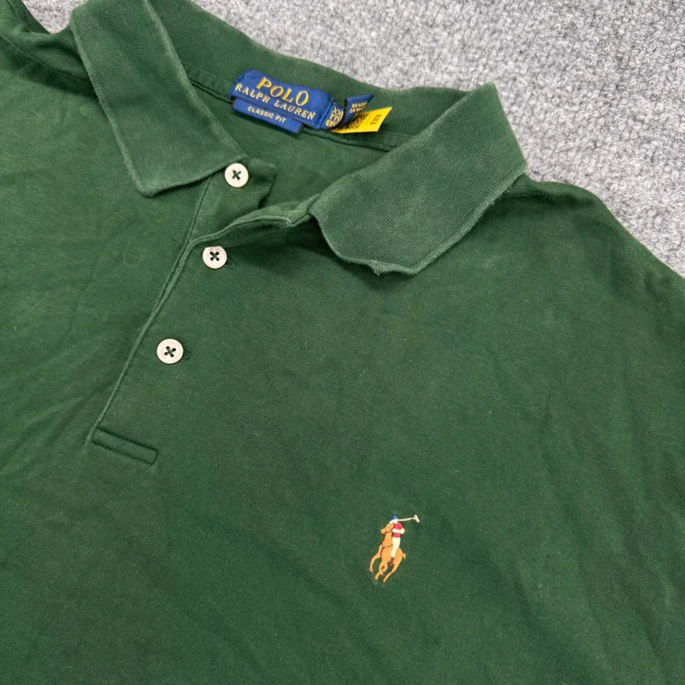 Polo Ralph Lauren Polo Shirt Men XXL Classic Fit Cotton Green S/S Preppy Casual